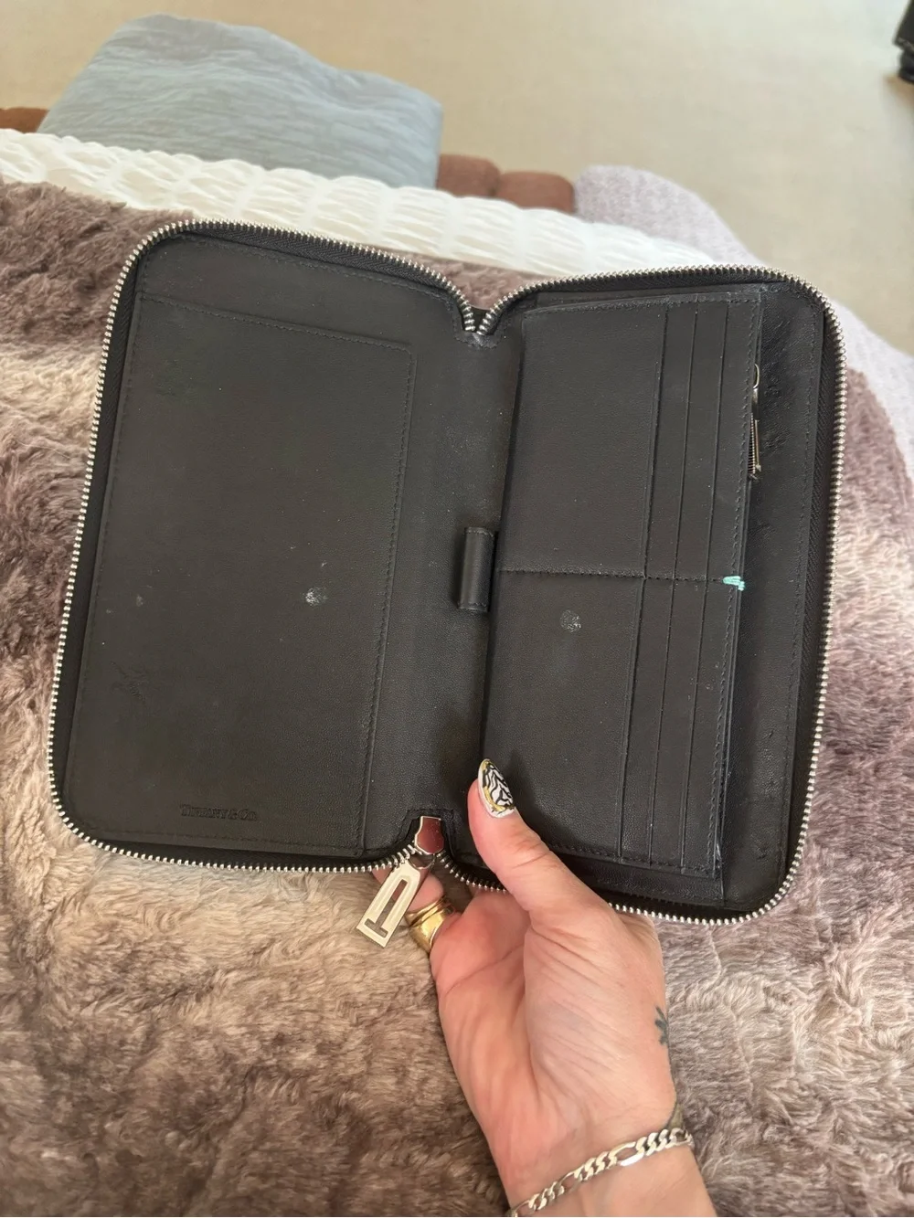 Tiffany & Co. Smooth Leather Travel Wallet Organizer